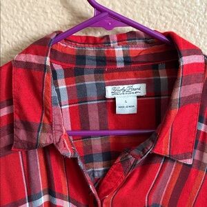 Lucky Brand Women’s Red and Black Plaid Shirt
